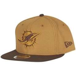 New Era Original-Fit Snapback Cap - Miami Dolphins Tan Beige