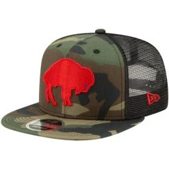 NEW ERA Throwback Buffalo Bills Mesh 9Fifty Snapback Cap Wood Camo