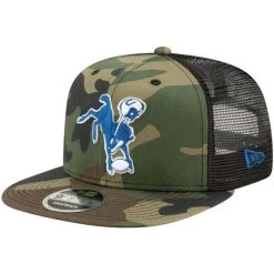 NEW ERA Throwback Baltimore Colts Mesh 9Fifty Snapback Cap Wood Camo