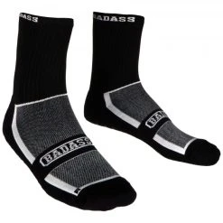 BADASS FOOTBALL Badass Kompressions-rutschfeste Sportsocken, Antirutsch Fitnesssocken Mittelhoch - Schwarz