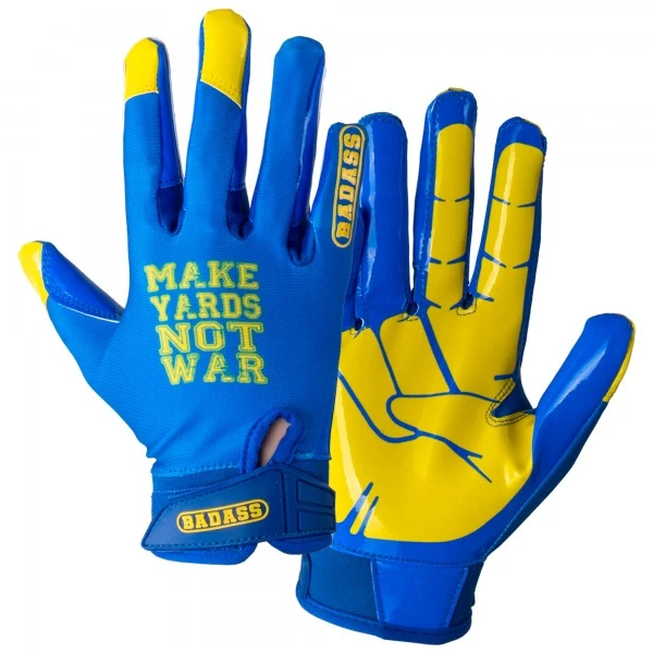 BADASS FOOTBALL BADASS Make Yards Not War Peace American Football Receiver Handschuhe