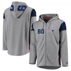 Fanatics NFL Franchise Full Zip Hoodie New England Patriots, Grau