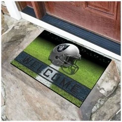NFL.com NFL American Football Gummi-Türmatte, Fußmatte 45 X75 Cm - Team Las Vegas Raiders