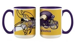 Vertriebsarena NFL Minnesota Vikings Logo Und Helm Tasse 445ml, Becher