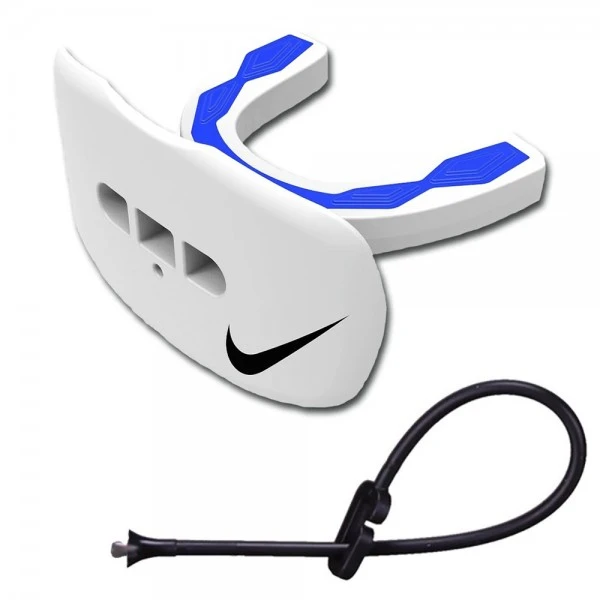 Nike, Inc. Nike Hyperflow Mundschutz Mit Lippenschutz Und Strap, Senior - Weiß/royal