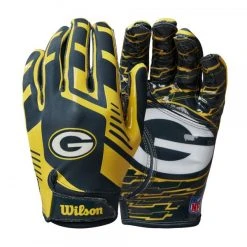 Wilson NFL Stretch Fit Youth Receiver Handschuhe Team Green Bay Packers