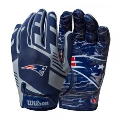 Wilson NFL Stretch Fit Youth Receiver Handschuhe Team New England Patriots